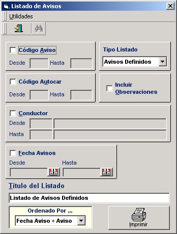 Listados Avisos